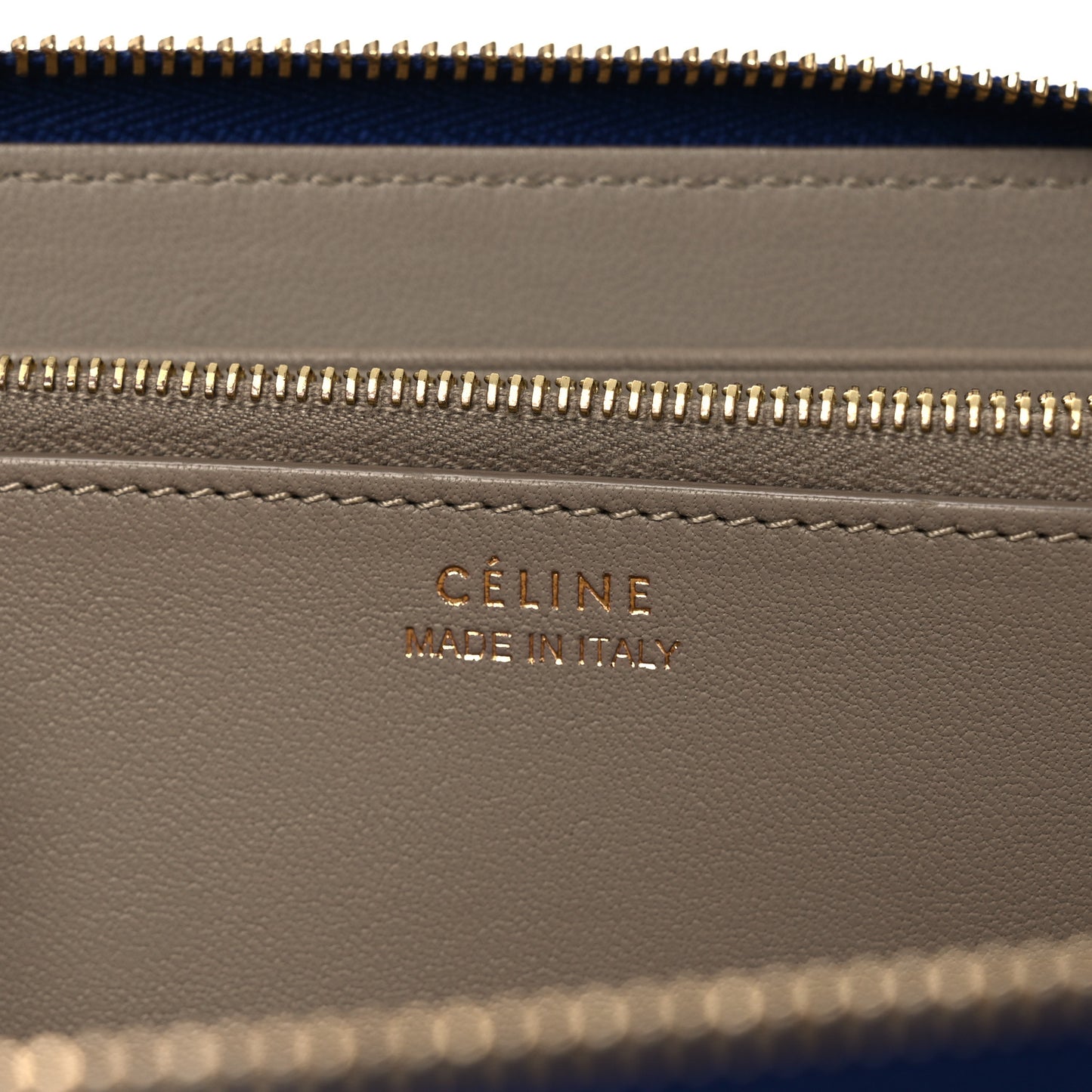 Drummed Calfskin Large Zip Around Multifunction Wallet Indigo