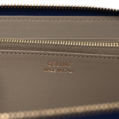 Celine Drummed Calfskin Large Zip Around Multifunction Wallet Indigo 7 of 10