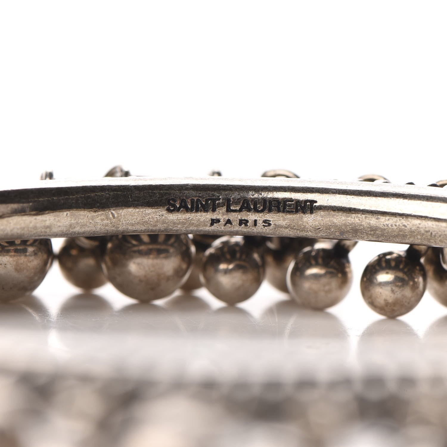 Saint Laurent Brass Marrakech Bell Bracelet Argent Oxyde 3 of 3