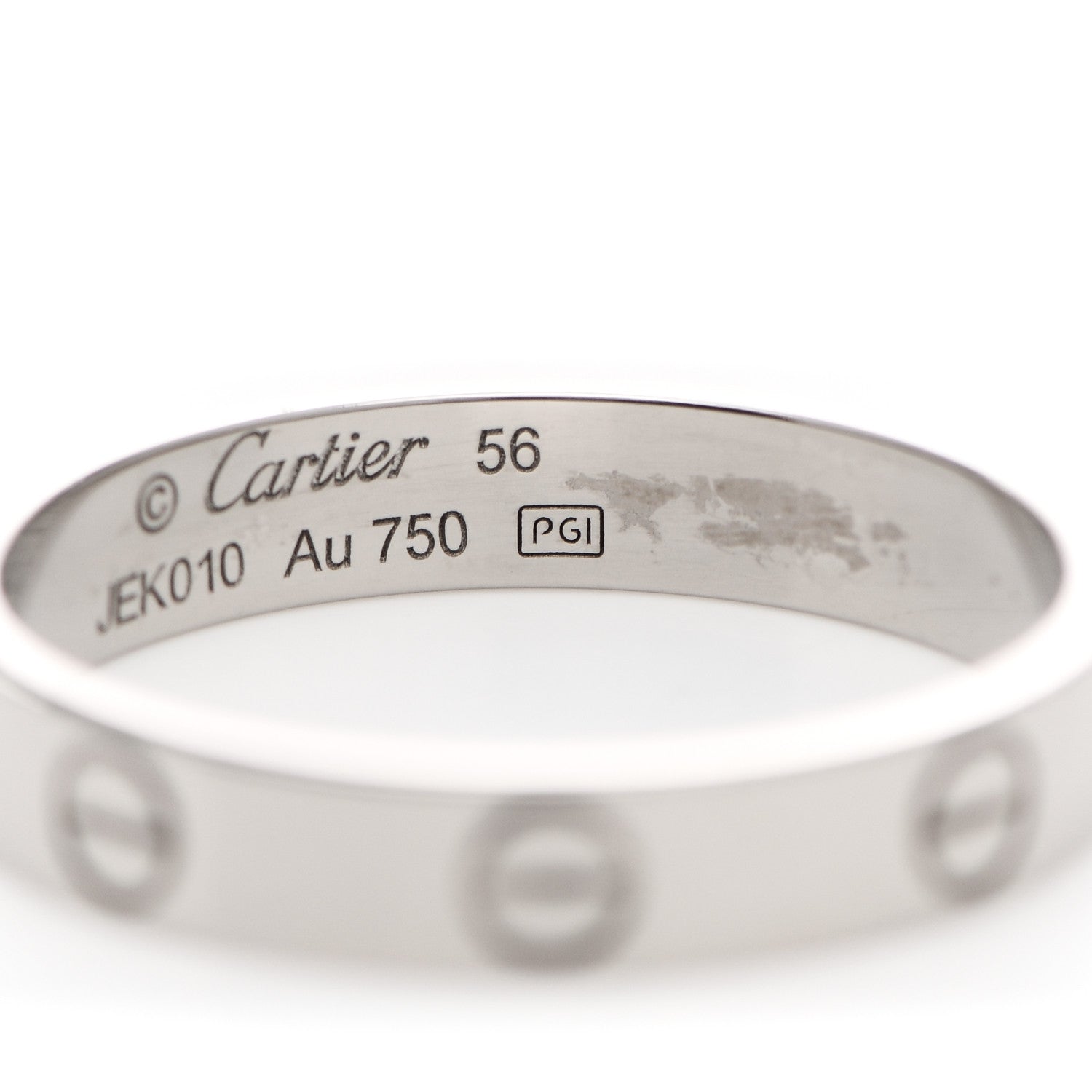 Cartier 18K White Gold 3.5mm LOVE Wedding Band Ring 56 7.5 5 of 7