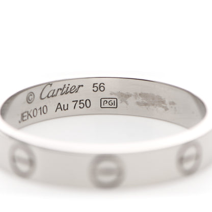 Cartier 18K White Gold 3.5mm LOVE Wedding Band Ring 56 7.5 5 of 7