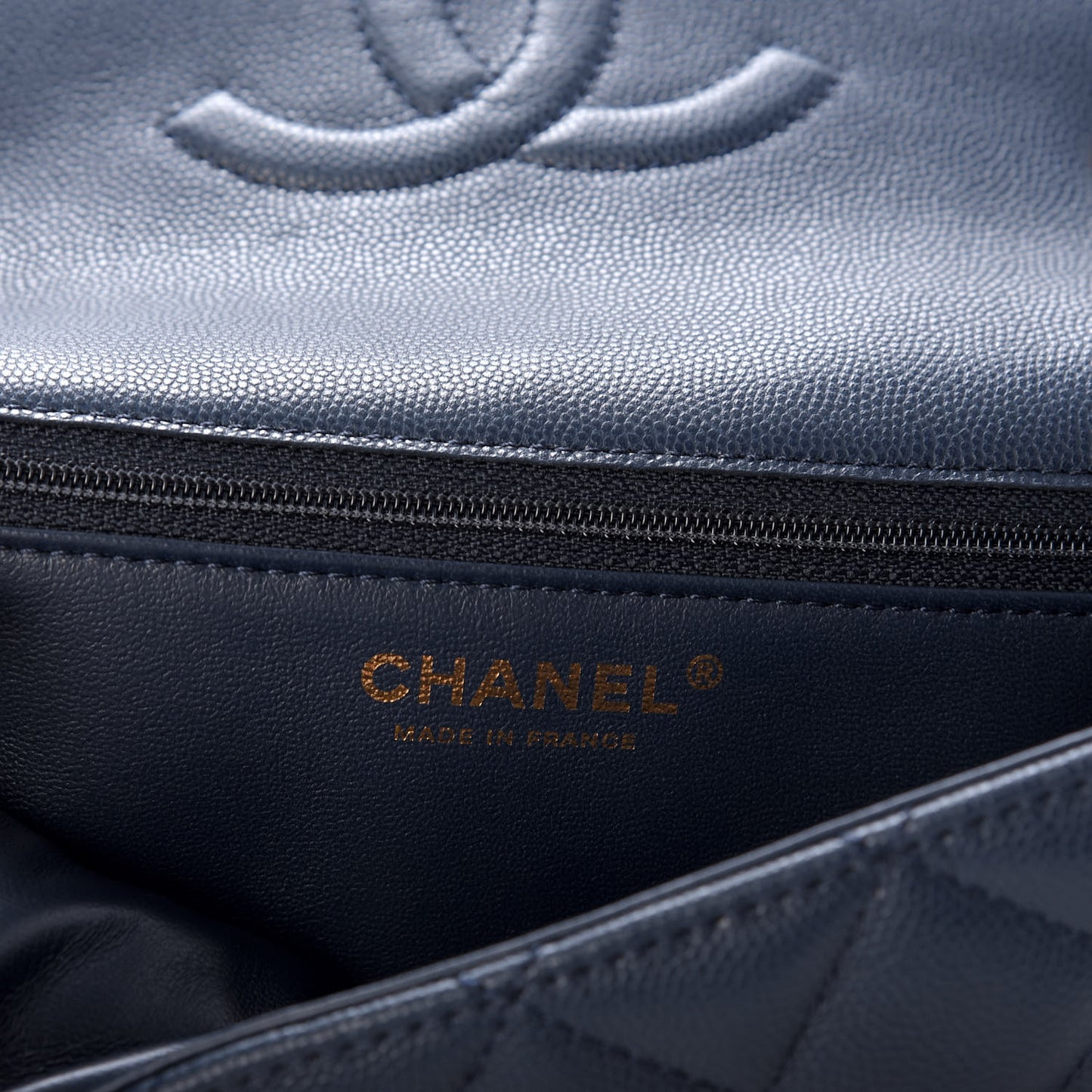 Caviar Quilted Medium Sweet Classic Flap Navy Blue