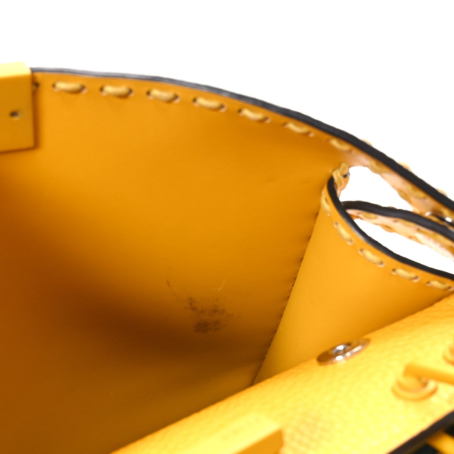 Cuoio Romano Vitello Cover Sellerissima Monochrome Mini Peekaboo I SEE U Satchel Sunflower