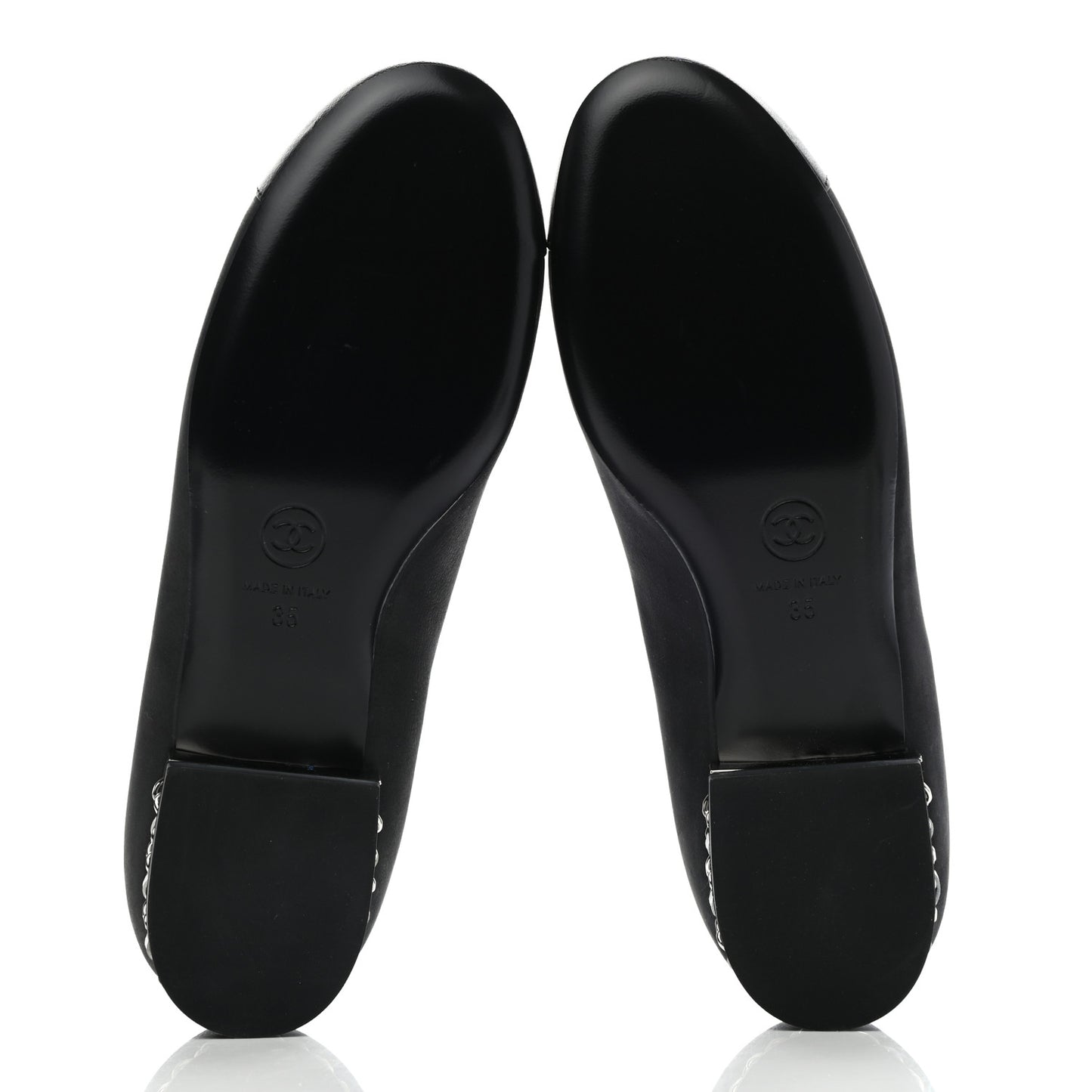 Nubuck Cap Toe Ballerina Flats 35 Black