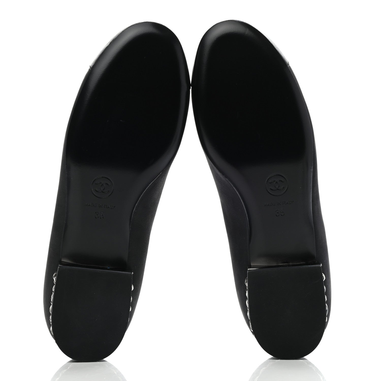 Chanel Nubuck Cap Toe Ballerina Flats 35 Black 5 of 10