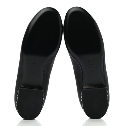 Chanel Nubuck Cap Toe Ballerina Flats 35 Black 5 of 10