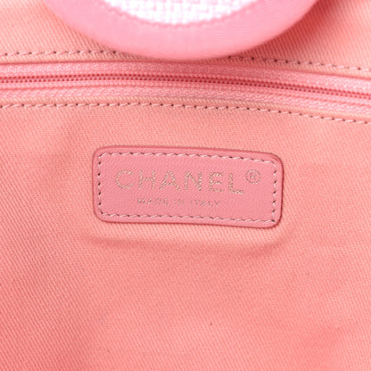 Chanel Woven Straw Raffia Medium Deauville Tote Pink 6 of 16