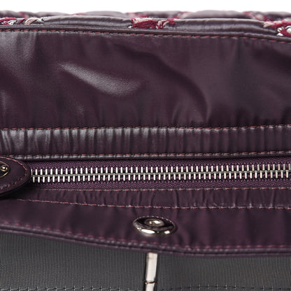 Chanel Nylon Quilted Tweed Stitch Bubble Tote Plum 9 of 12