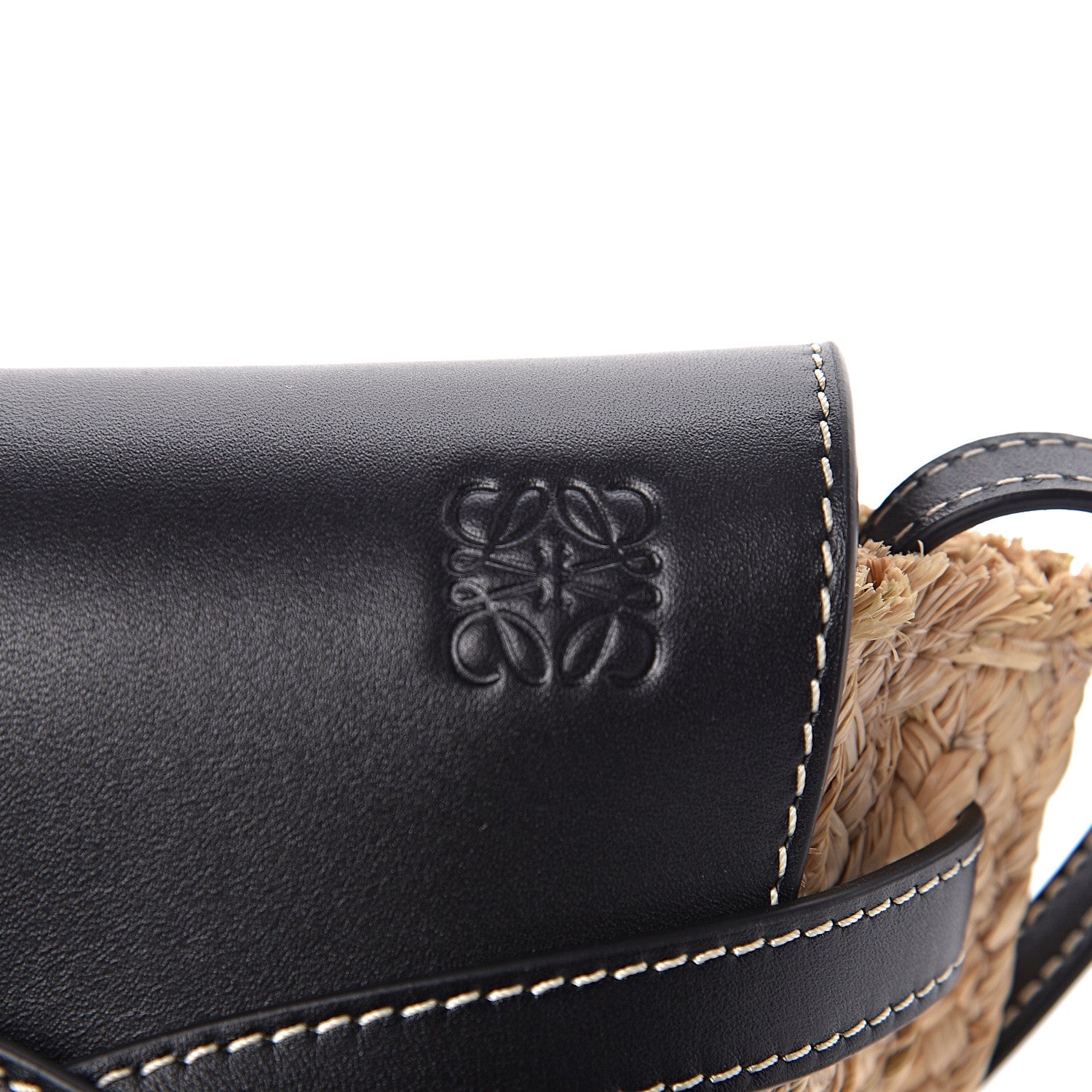 Loewe Calfskin Raffia Mini Gate Crossbody Bag Natural Black 13 of 13