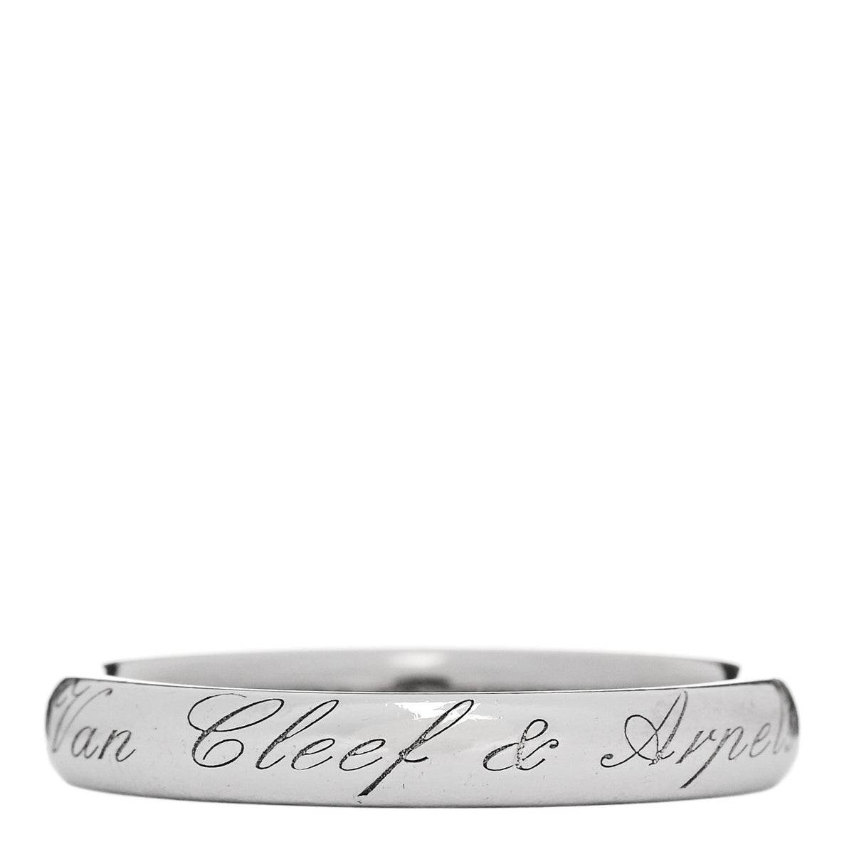 Van Cleef & Arpels Platinum Tendrement Signature Wedding Band Ring 54 6.75 1 of 5