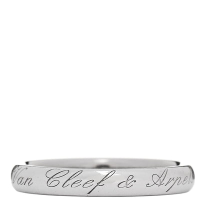Van Cleef & Arpels Platinum Tendrement Signature Wedding Band Ring 54 6.75 1 of 5