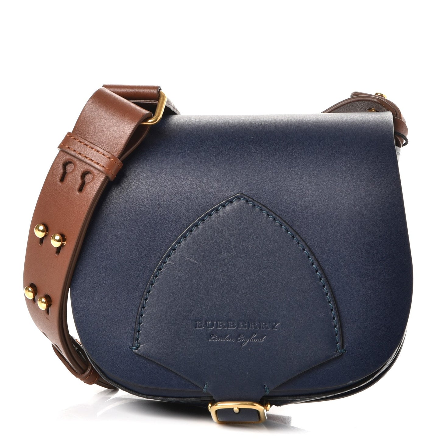 Calfskin Mini Saddle Bag Mid Indigo