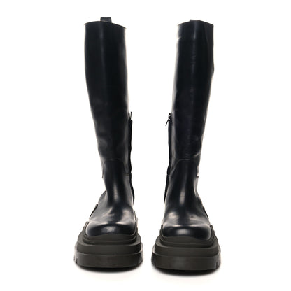 Bottega Veneta Calfskin The Tire High Boots 37.5 Black Camping 2 of 8