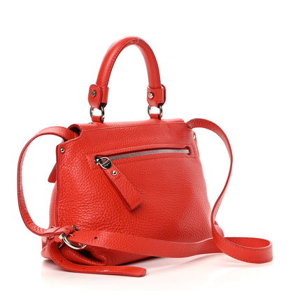 Salvatore Ferragamo Grained Calfskin Sofia Satchel Red 3 of 18