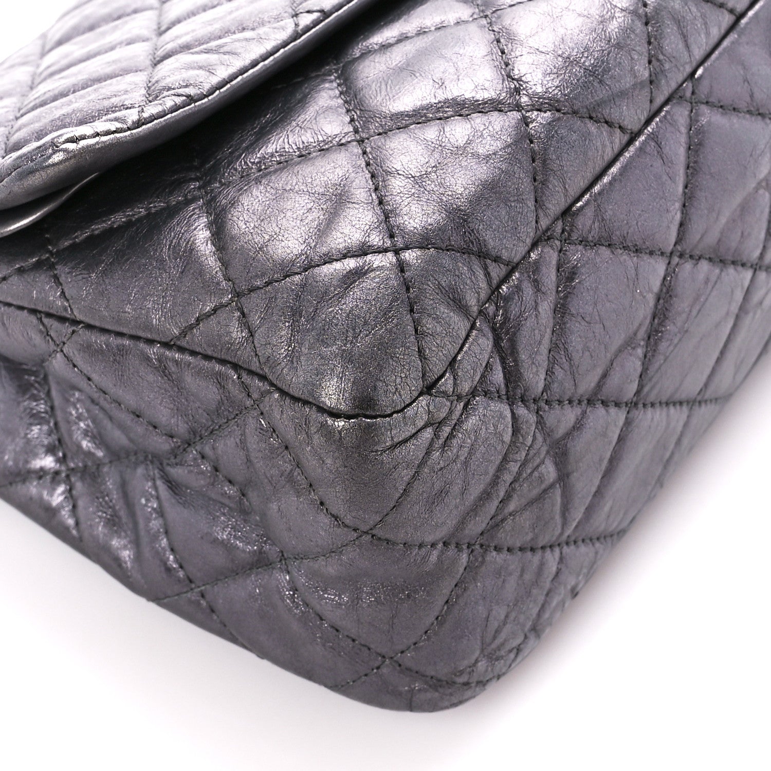 Chanel Metallic Aged Calfskin Quilted 2.55 Reissue 227 Flap Dark Silver 10 of 12