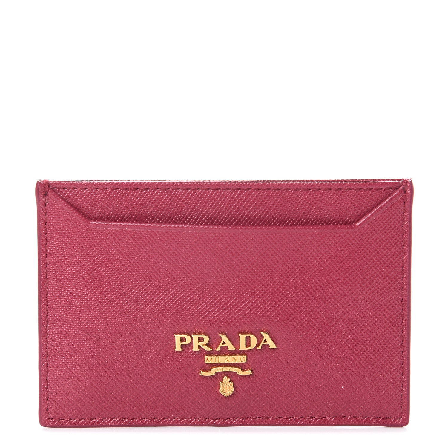 Prada Saffiano Metal Card Case Ibisco 1 of 5