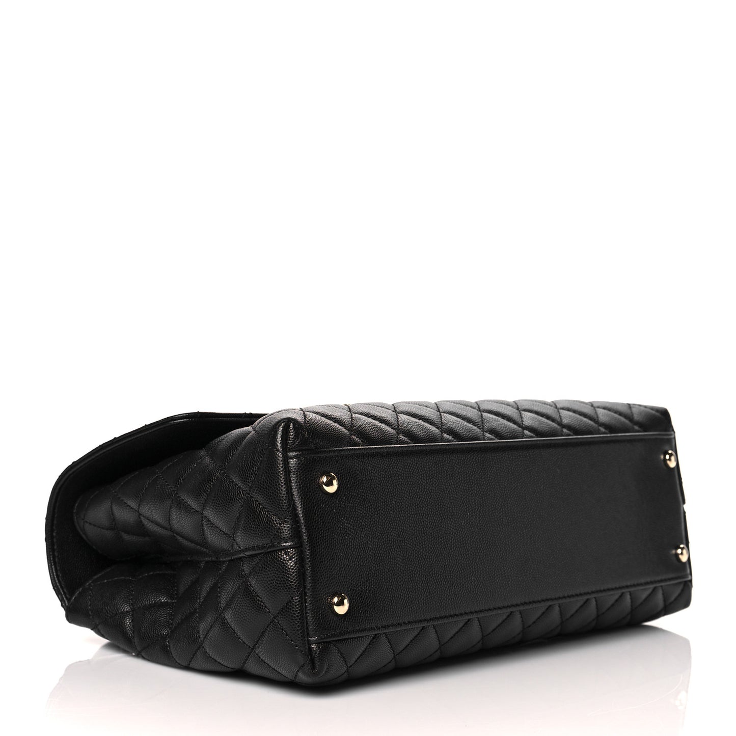 Caviar Quilted Medium Coco Handle Flap Black