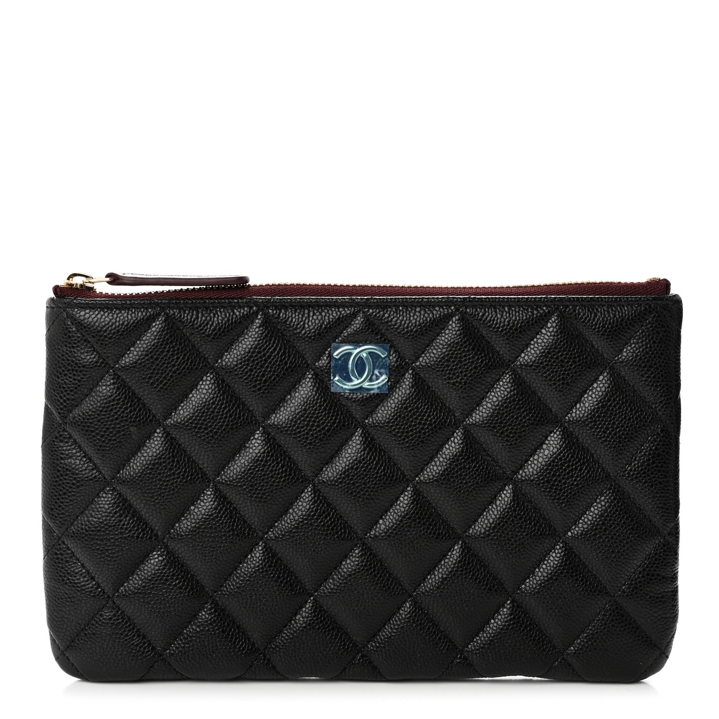 Caviar Quilted Cosmetic Case Black