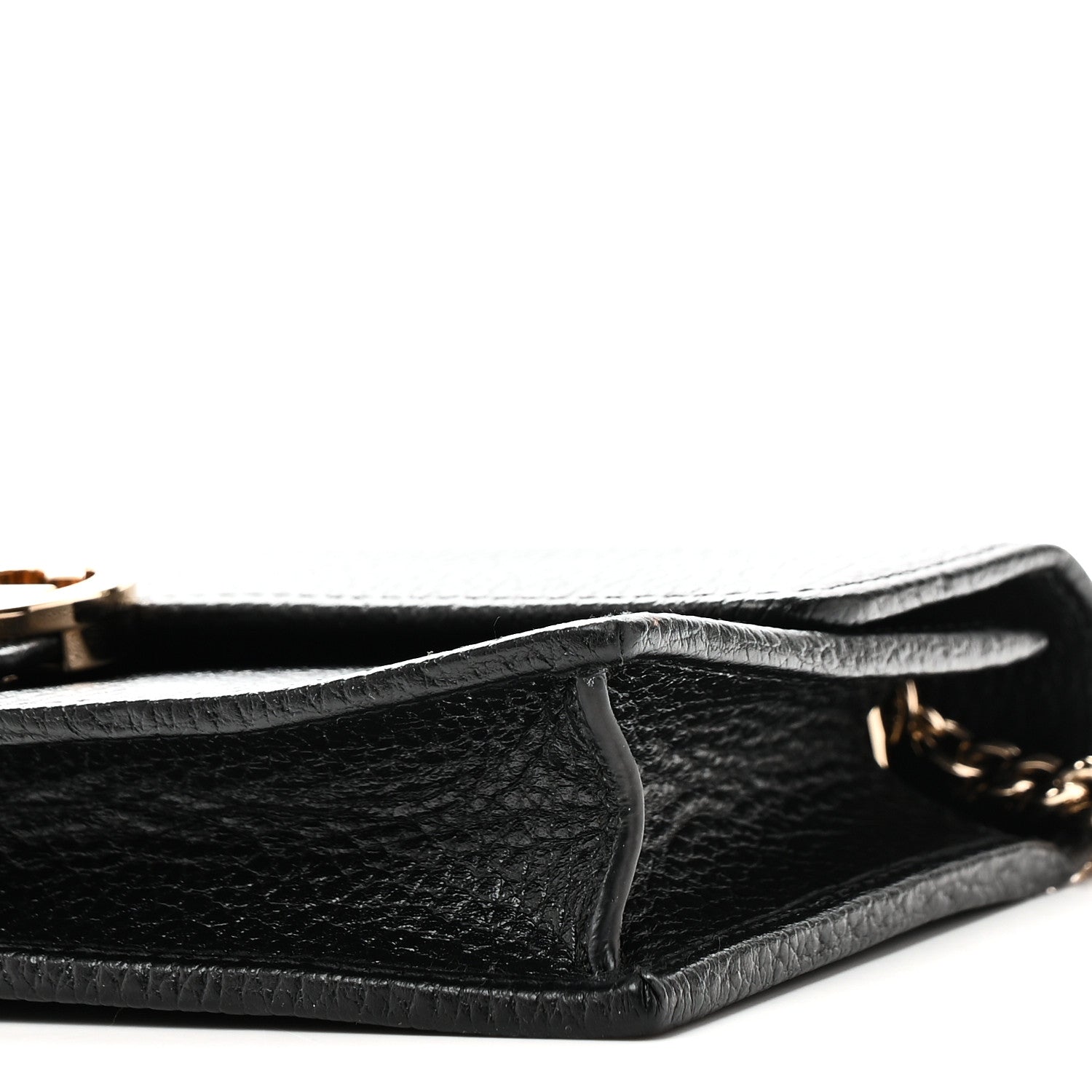 Gucci Dollar Calfskin Interlocking G Chain Wallet Black 9 of 10