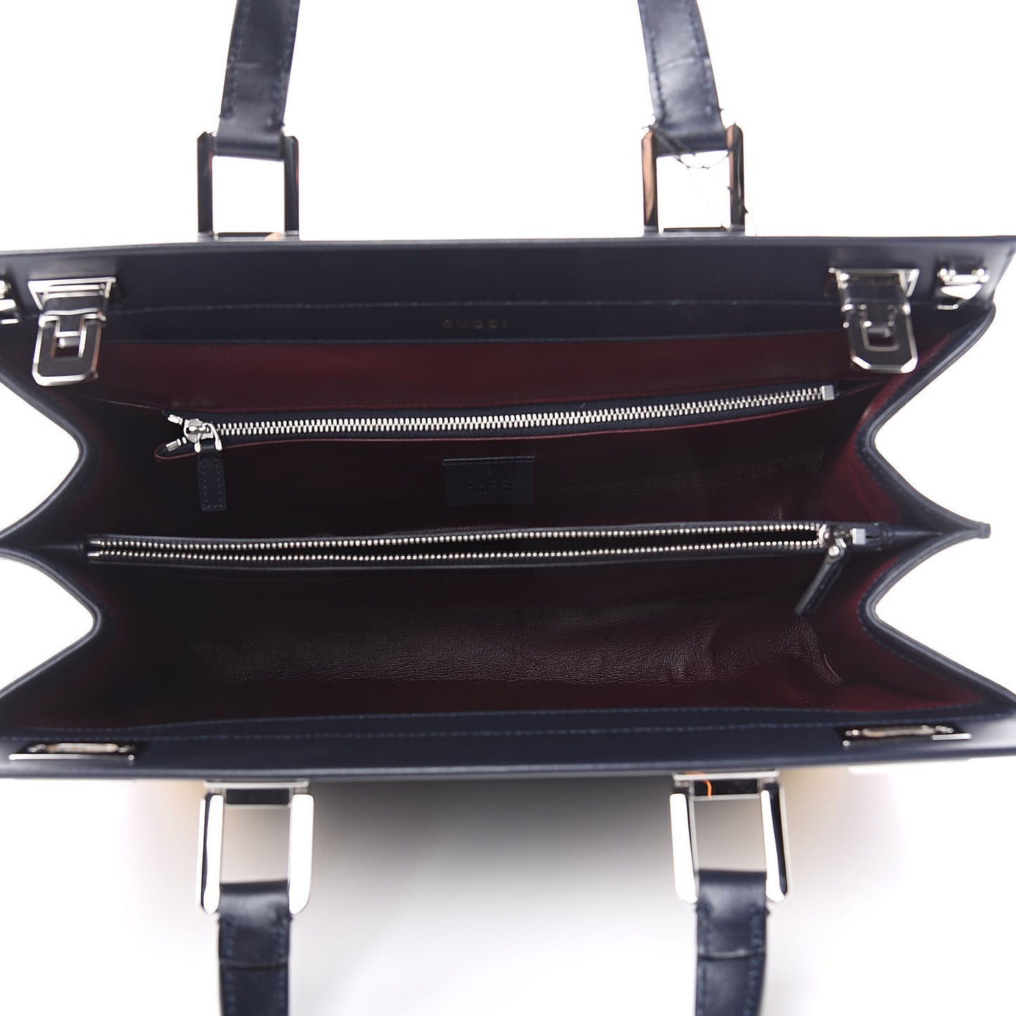Smooth Calfskin Medium Zumi Top Handle Bag Blue Romantic Cerise Butter Multicolor