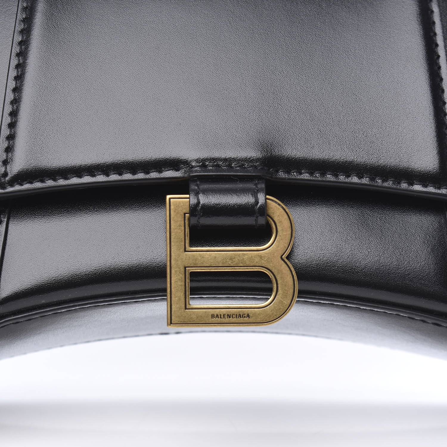 Balenciaga Shiny Box Calfskin Small Hourglass Evening Chain Bag Black 9 of 9