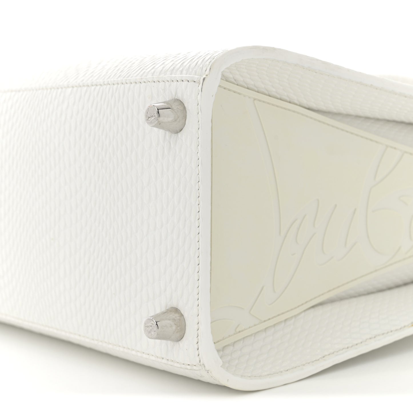 Calfskin Lizard Embossed Medium Paloma White