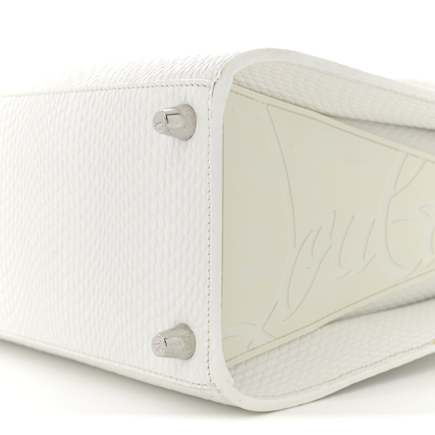 Christian Louboutin Calfskin Lizard Embossed Medium Paloma White 10 of 12
