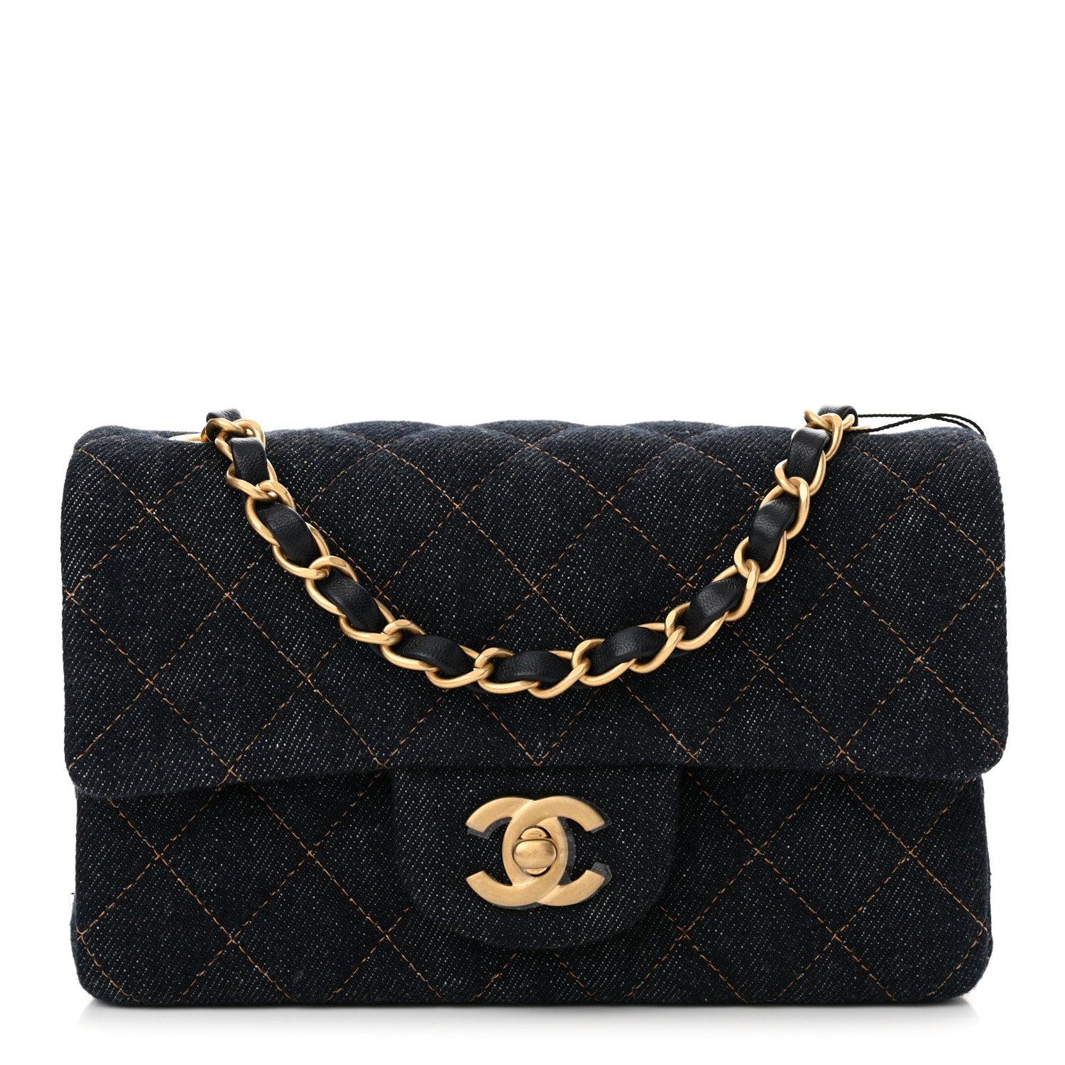 Chanel Denim Quilted Mini Rectangular Flap Dark Blue 1 of 10