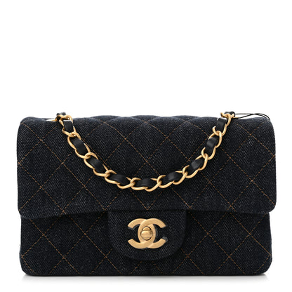 Chanel Denim Quilted Mini Rectangular Flap Dark Blue 1 of 10