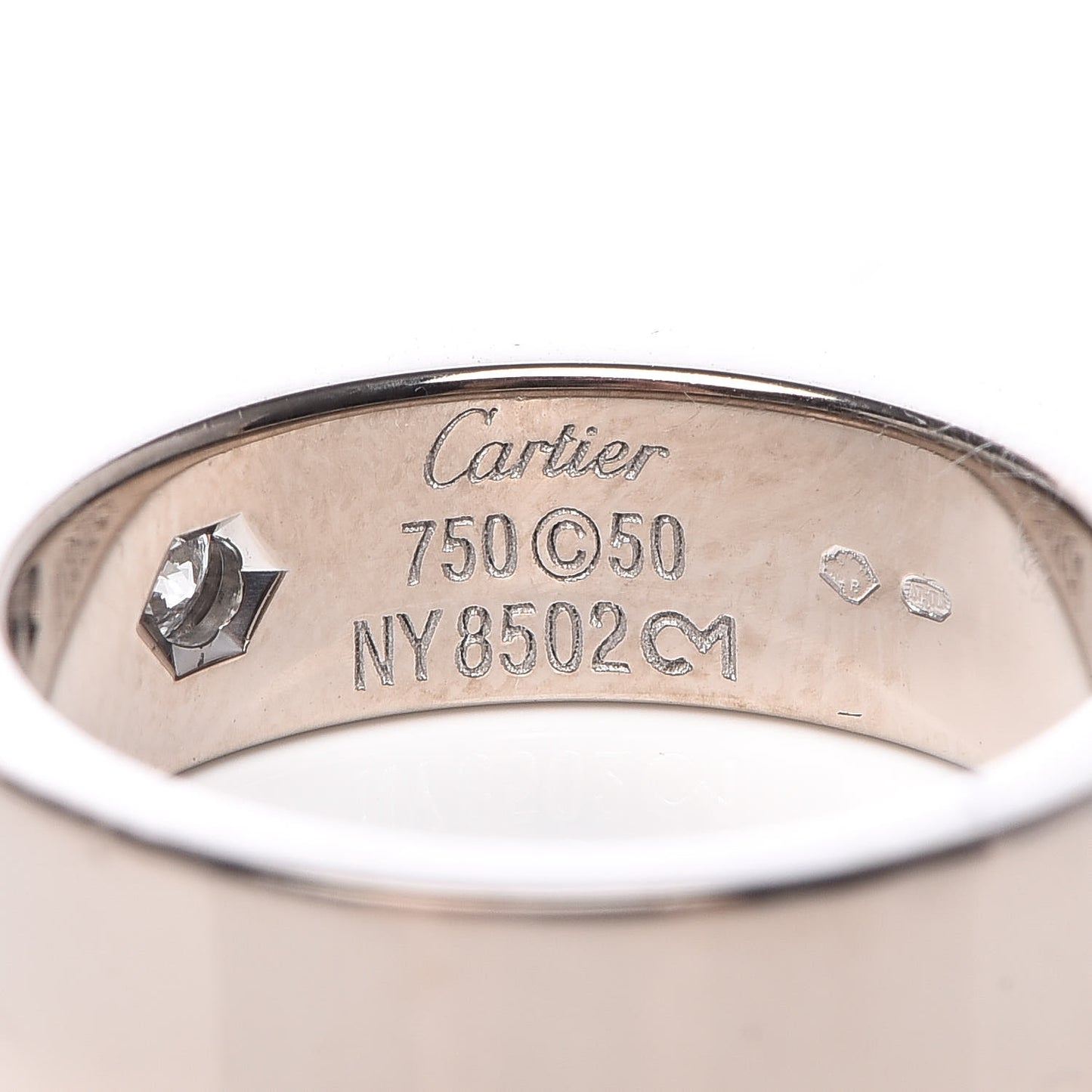 18K White Gold Diamond 5.5mm Christmas LOVE Ring 50 5.25