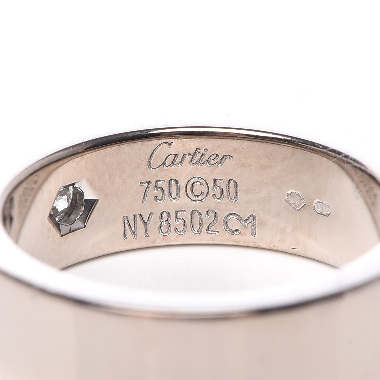 Cartier 18K White Gold Diamond 5.5mm Christmas LOVE Ring 50 5.25 4 of 4