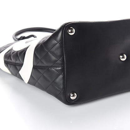 Chanel Calfskin Quilted Large Cambon Tote Black White 9 of 9