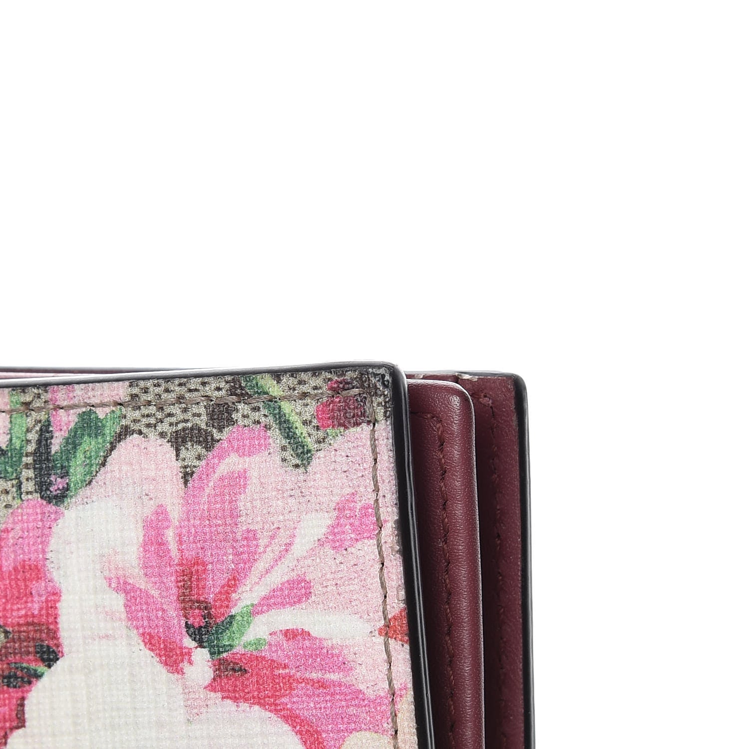 Gucci GG Supreme Monogram Blooms Card Case Beige Multicolor Dry Rose 13 of 14