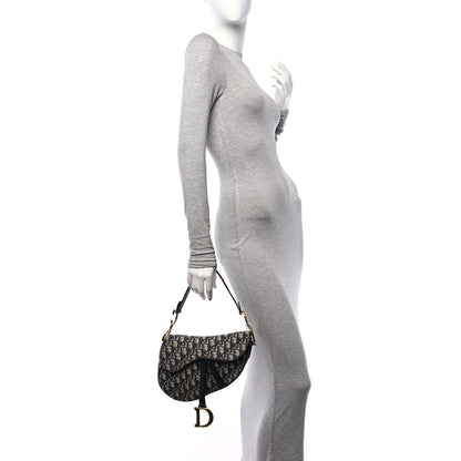 Christian Dior Oblique Saddle Bag Blue 2 of 11