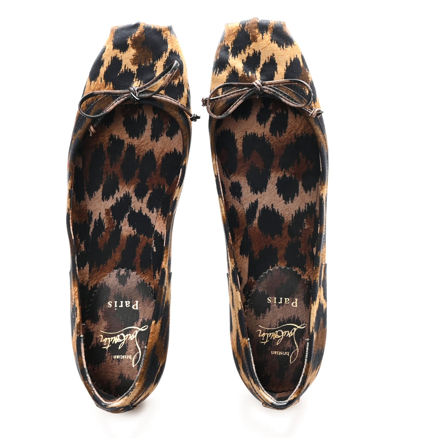 Crepe Satin Leopard Mamadrague Flats 37.5 Brown