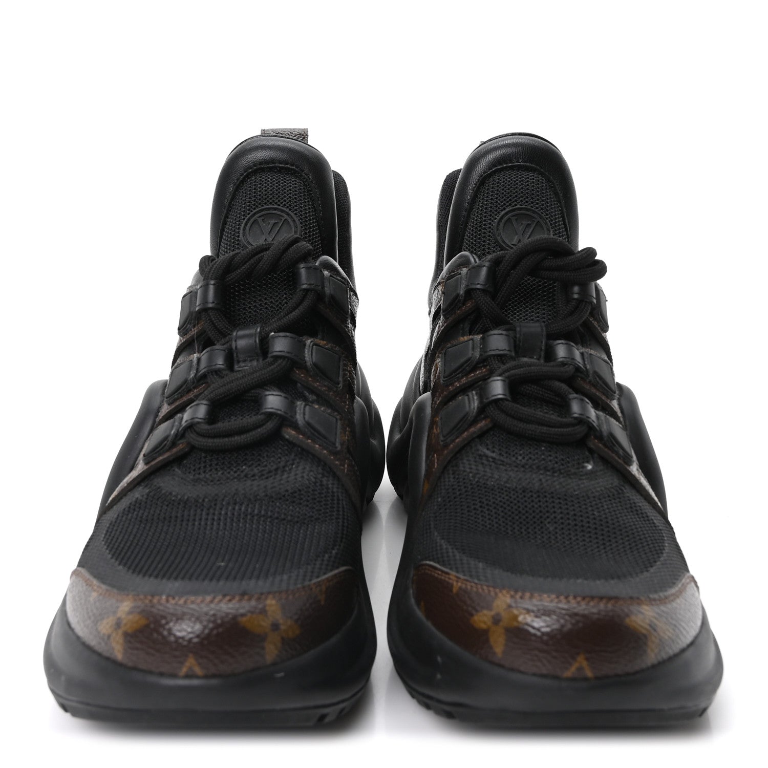 Louis Vuitton Calfskin Patent Monogram LV Archlight Sneakers 38 Black 3 of 8