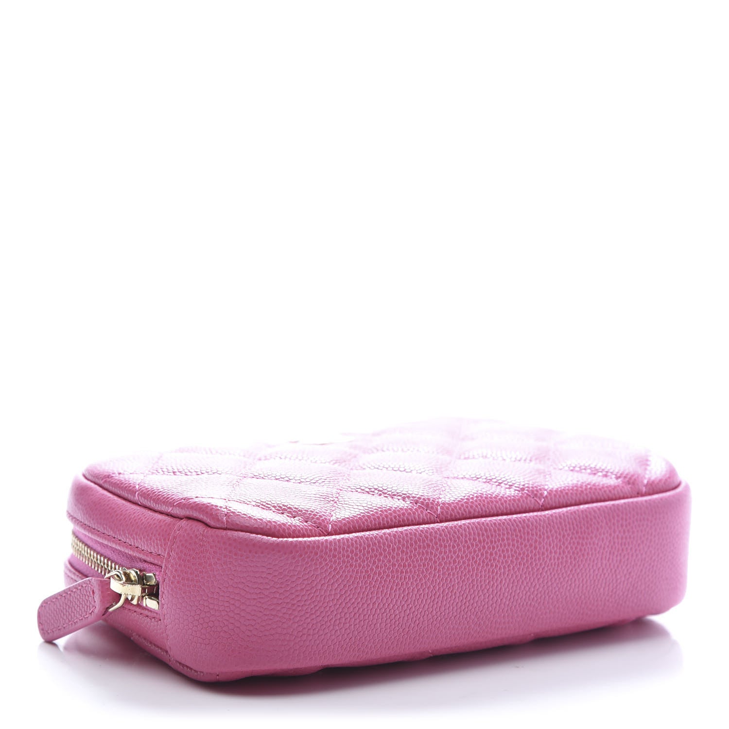 Chanel Caviar Quilted Small Curvy Pouch Cosmetic Case Pink 5 of 10