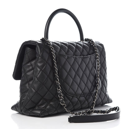 Chanel Caviar Quilted Medium Coco Handle Flap Black 3 of 6