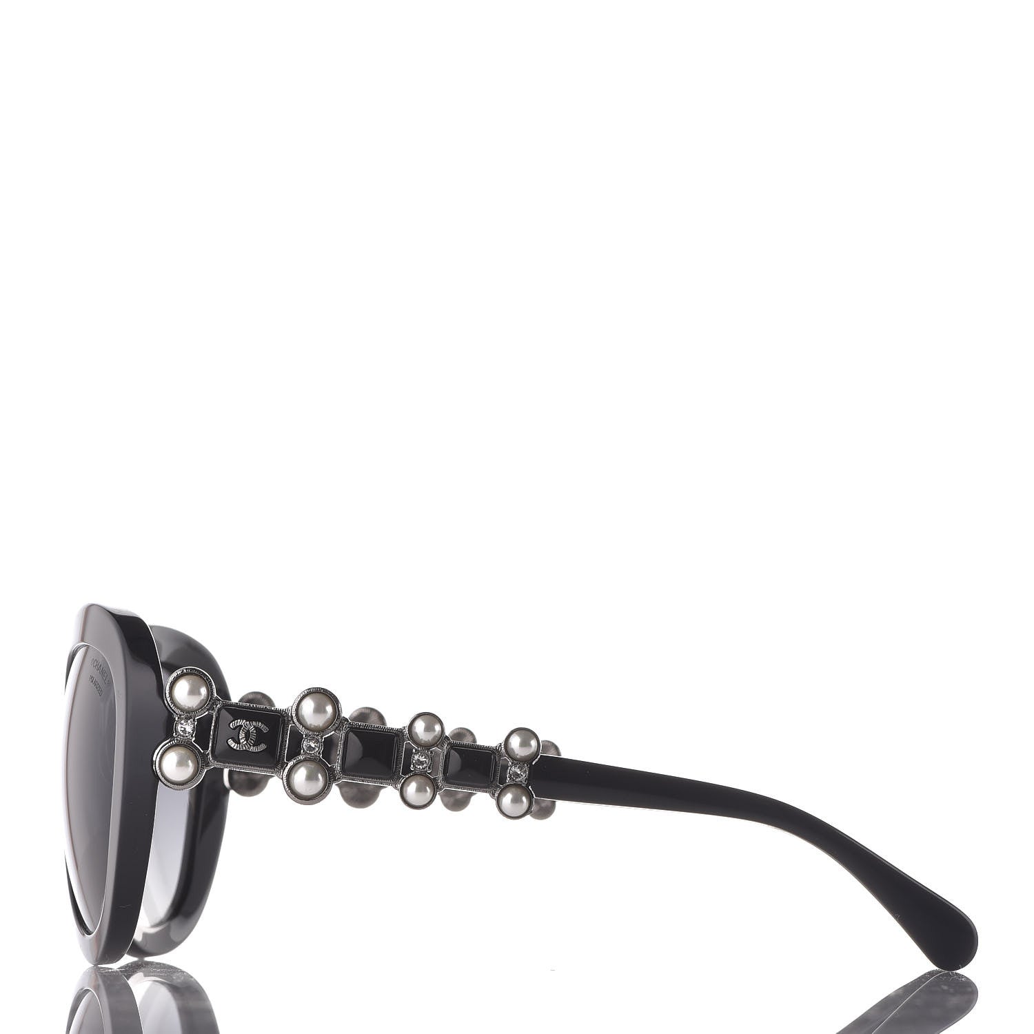 Chanel Pearl Crystal Bijoux Polarized Sunglasses 5334-H-B Black 2 of 8