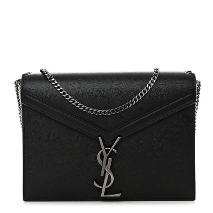 Saint Laurent Grain De Poudre Monogram Cassandra Clasp Bag Black 1 of 10