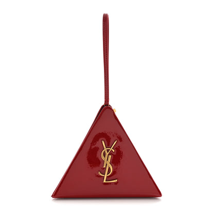 Saint Laurent Patent Pyramid Clutch Rouge Eros 1 of 9