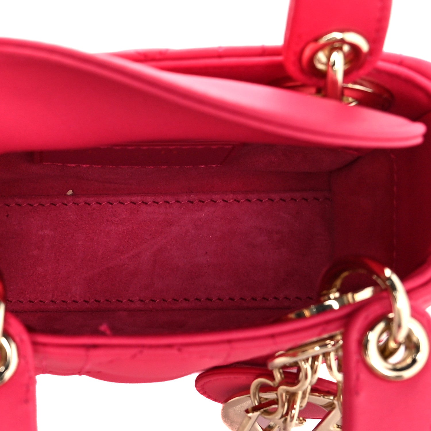 Christian Dior Lambskin Cannage Micro Lady Dior Bright Pink 4 of 9