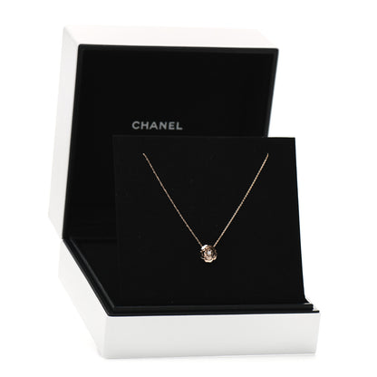 Chanel 18K Rose Gold Diamond Extrait de Camelia Pendant Necklace 7 of 7