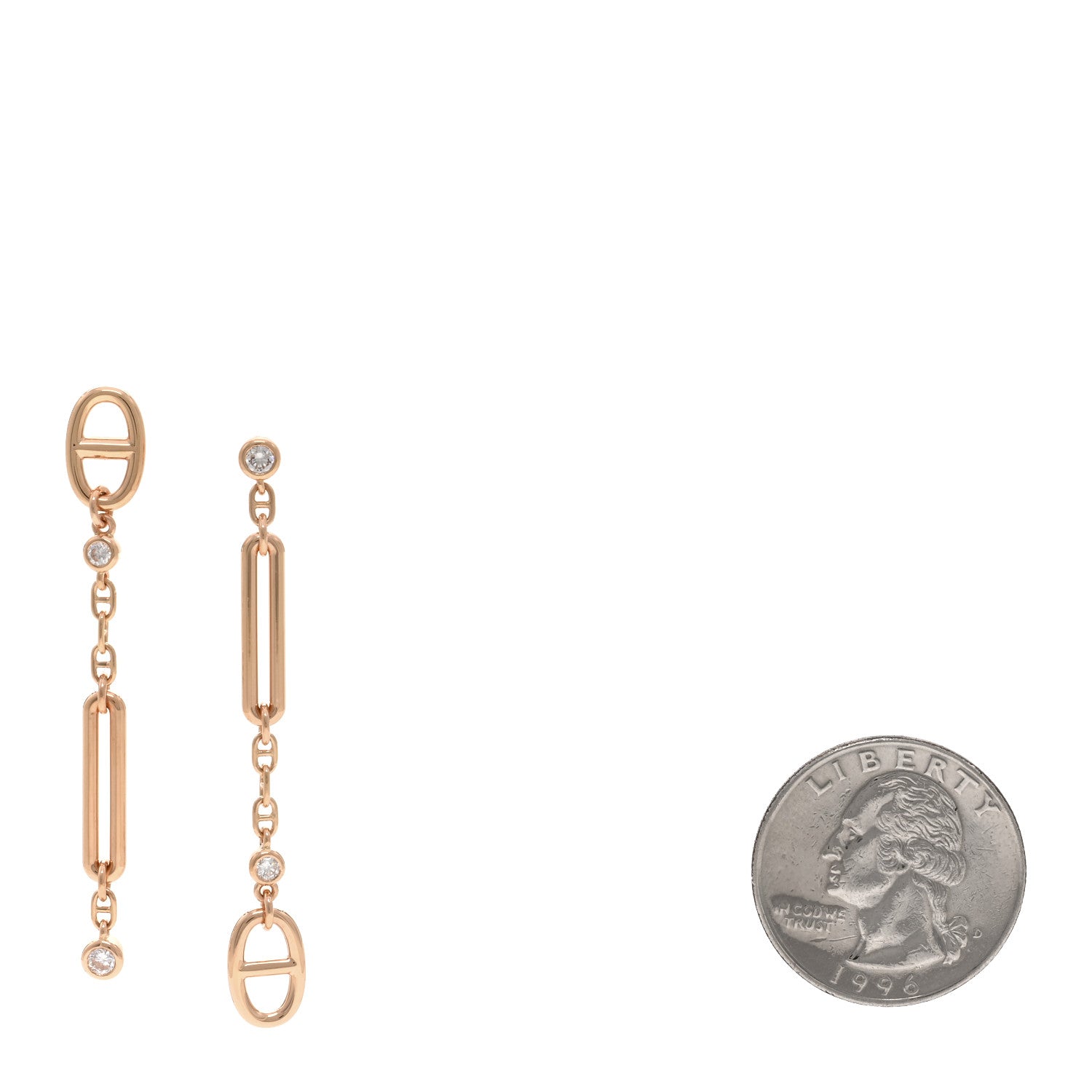 Hermes 18K Rose Gold Diamond Chaos Earrings 2 of 4