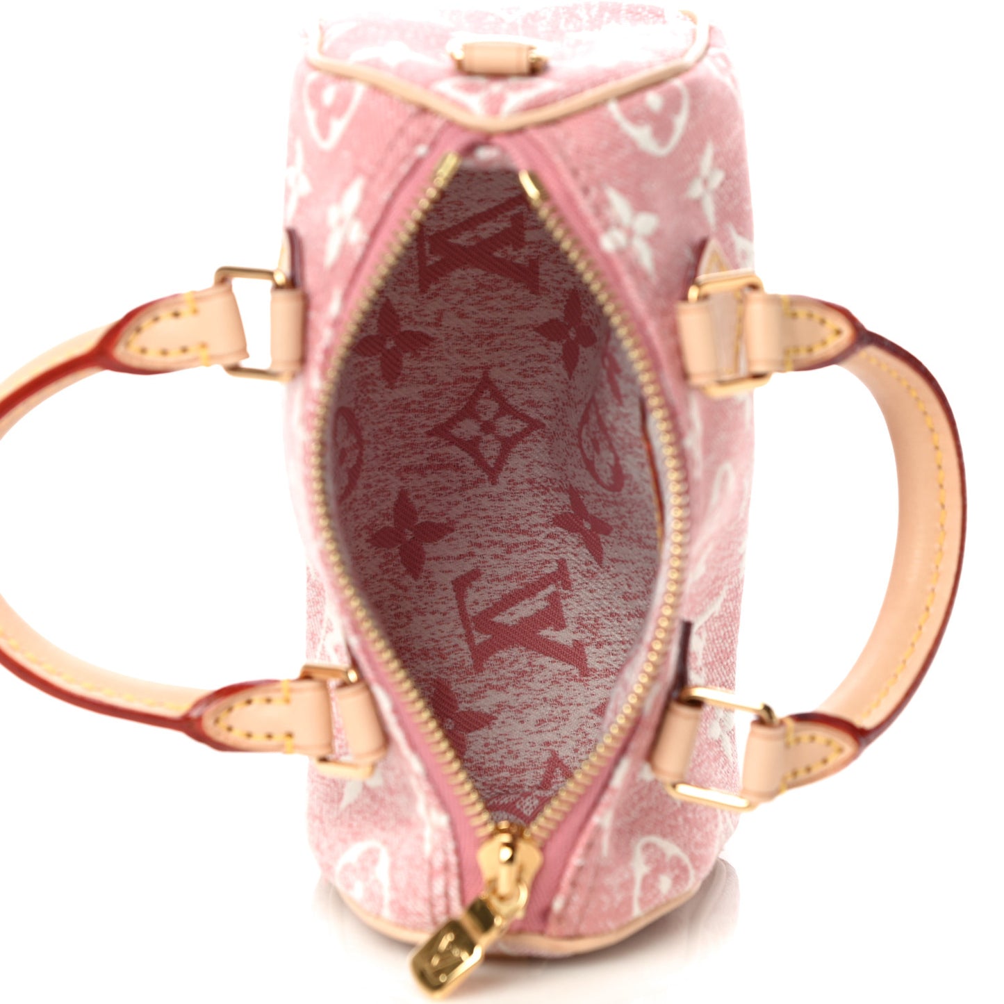 Monogram Jacquard Denim Nano Speedy Bandouliere Pink
