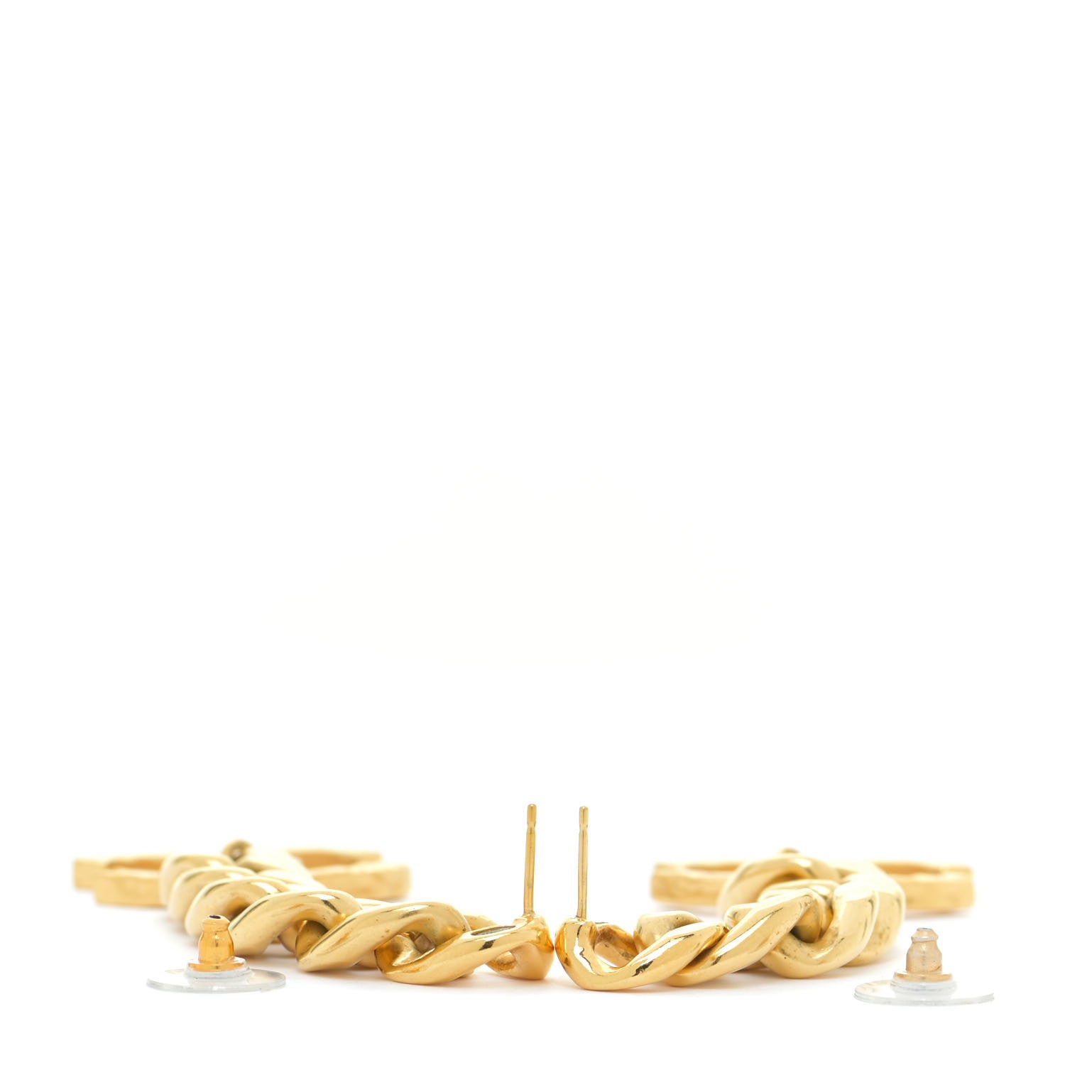 Chanel Metal CC Pick Drop Earrings Gold 3 of 5