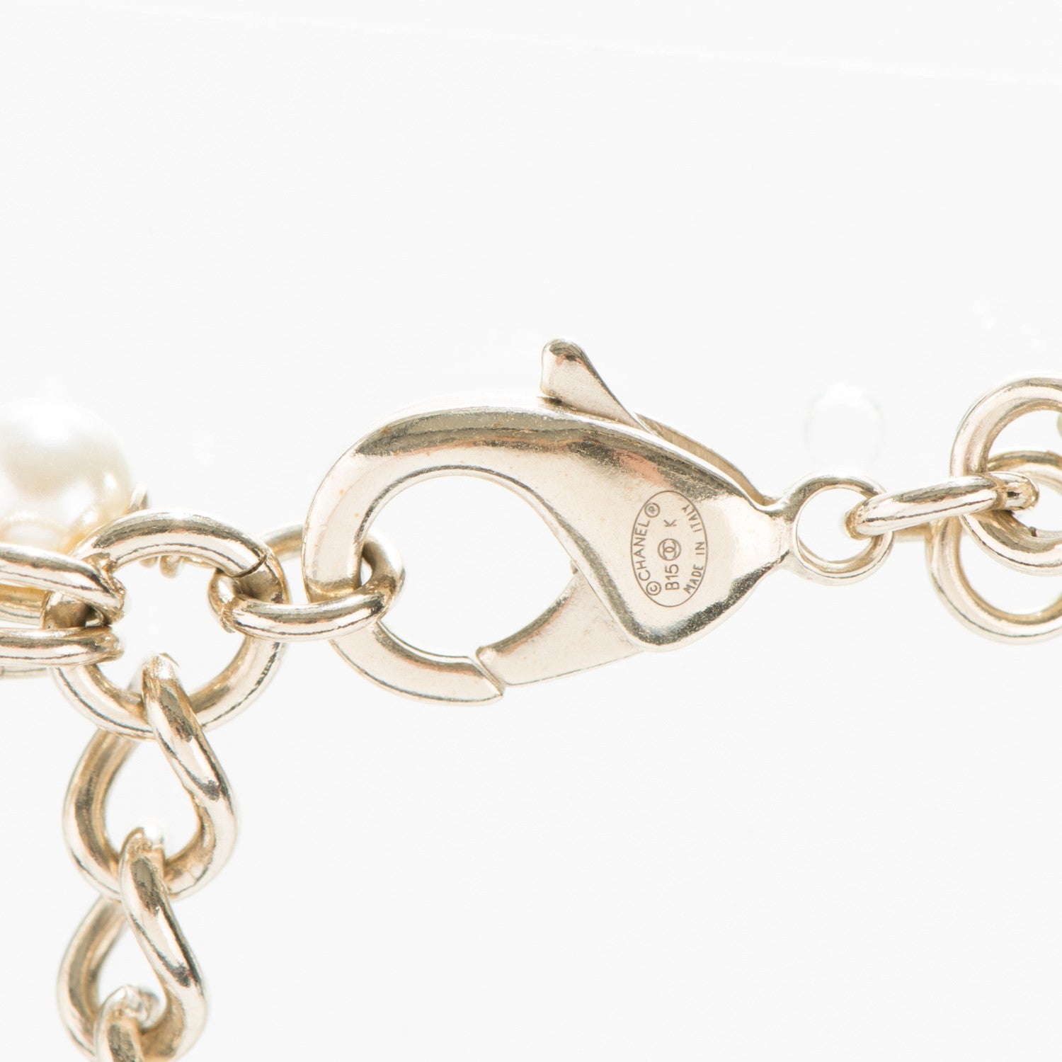 Chanel Pearl CC Triple Strand Long Necklace Gold Pearly White 6 of 6