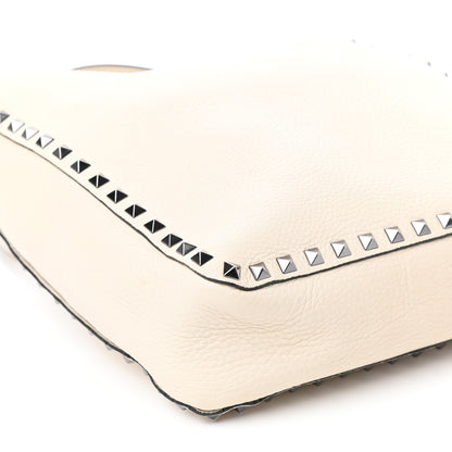 Valentino Garavani Pebbled Calfskin Small Rockstud Flip-Lock Messenger Bag Light Ivory 11 of 12