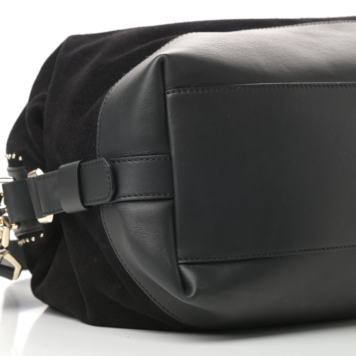 Suede Calfskin Studded Medium Nightingale Black
