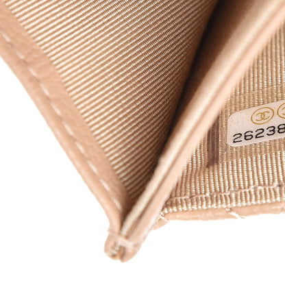 Chanel Caviar Quilted Card Holder Wallet Beige 8 of 9